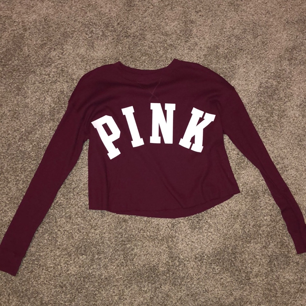 pink brand cropped long sleeve